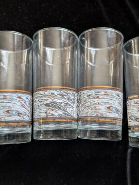 Anchor Hocking  Swirl Band Highball Glasses - Set of 4